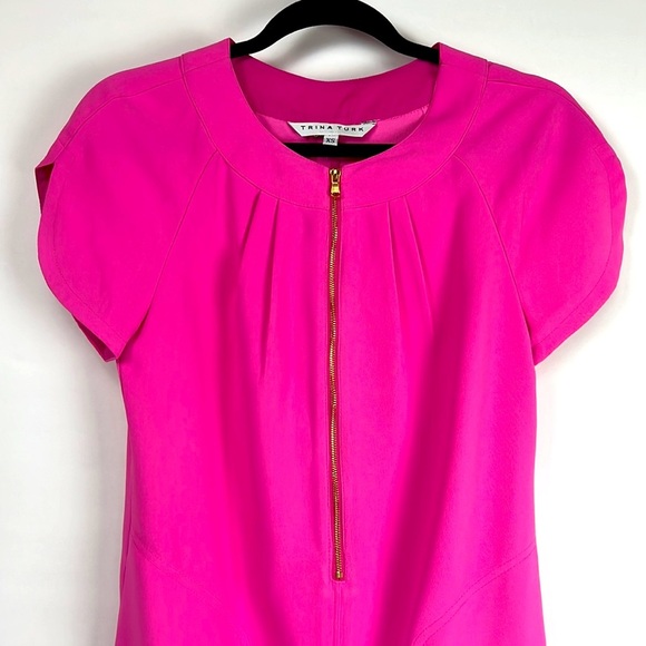 Trina Turk gorgeous pink dress size XS zipper in the front and 2 side pockets - Picture 5 of 7